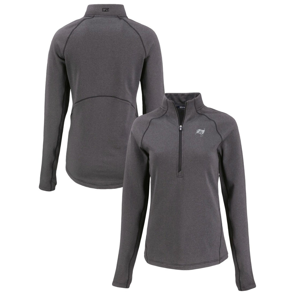 Tampa Bay Buccaneers Cutter & Buck Women's Peshastin Eco Fleece Recycled Tri-Blend Raglan Half-Zip Jacket - Heather Black outlet