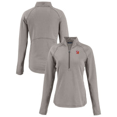 Tampa Bay Buccaneers Cutter & Buck Women's Peshastin Eco Fleece Recycled Tri-Blend Raglan Half-Zip Jacket - Heather Gray cheap