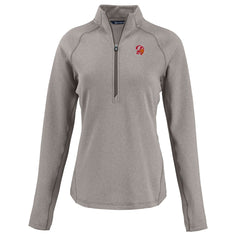 Tampa Bay Buccaneers Cutter & Buck Women's Peshastin Eco Fleece Recycled Tri-Blend Raglan Half-Zip Jacket - Heather Gray cheap