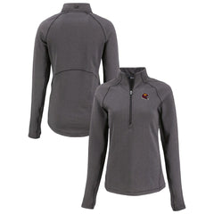 Washington Commanders Cutter & Buck Women's Peshastin Eco Fleece Recycled Tri-Blend Raglan Half-Zip Jacket - Heather Black for sale