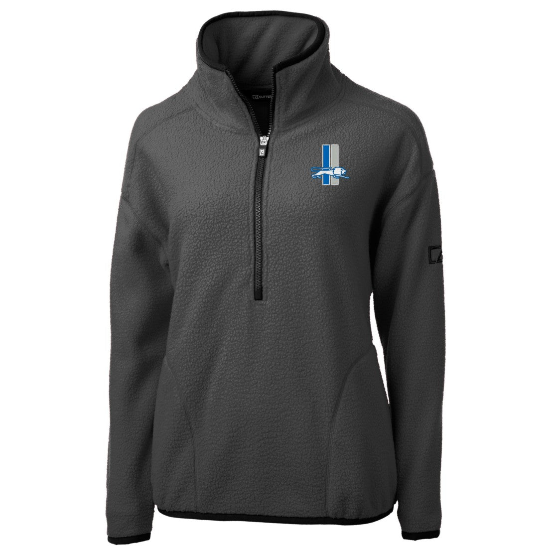 Detroit Lions Cutter & Buck Women's Historic Cascade Eco Sherpa Fleece Half-Zip Jacket - Charcoal discount