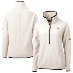 Chicago Bears Cutter & Buck Women's Cascade Eco Sherpa Fleece Half-Zip Jacket - Oatmeal sale