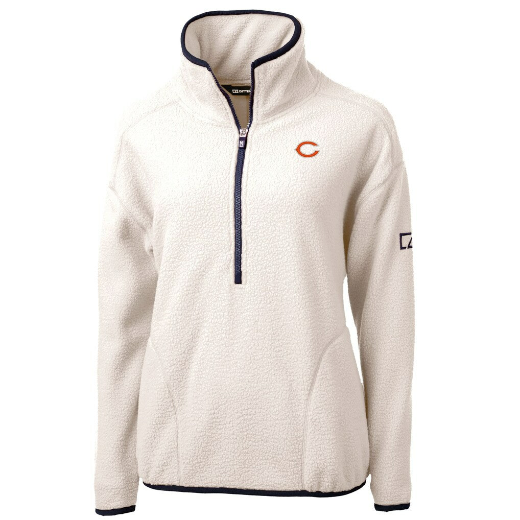 Chicago Bears Cutter & Buck Women's Cascade Eco Sherpa Fleece Half-Zip Jacket - Oatmeal sale