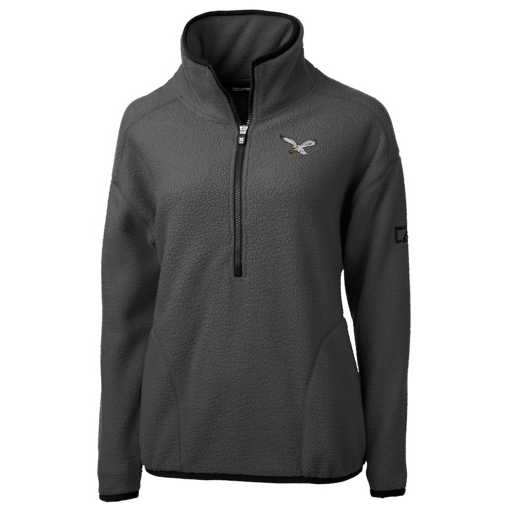 Philadelphia Eagles Cutter & Buck Women's Historic Cascade Eco Sherpa Fleece Half-Zip Jacket - Charcoal sale