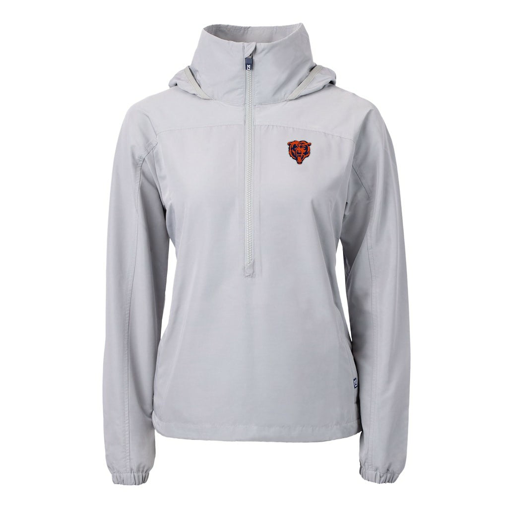 Chicago Bears Cutter & Buck Women's Charter Eco Recycled Half-Zip Hooded Anorak Jacket - Gray discount