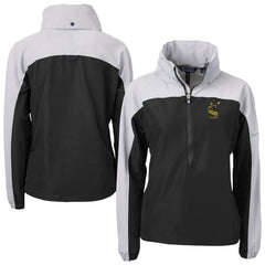 Pittsburgh Steelers Cutter & Buck Women's Charter Eco Recycled Half-Zip Hooded Anorak Jacket - Black sale