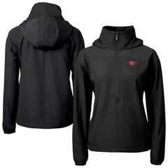 San Francisco 49ers Cutter & Buck Women's Charter Eco Recycled Half-Zip Hooded Anorak Jacket - Black online