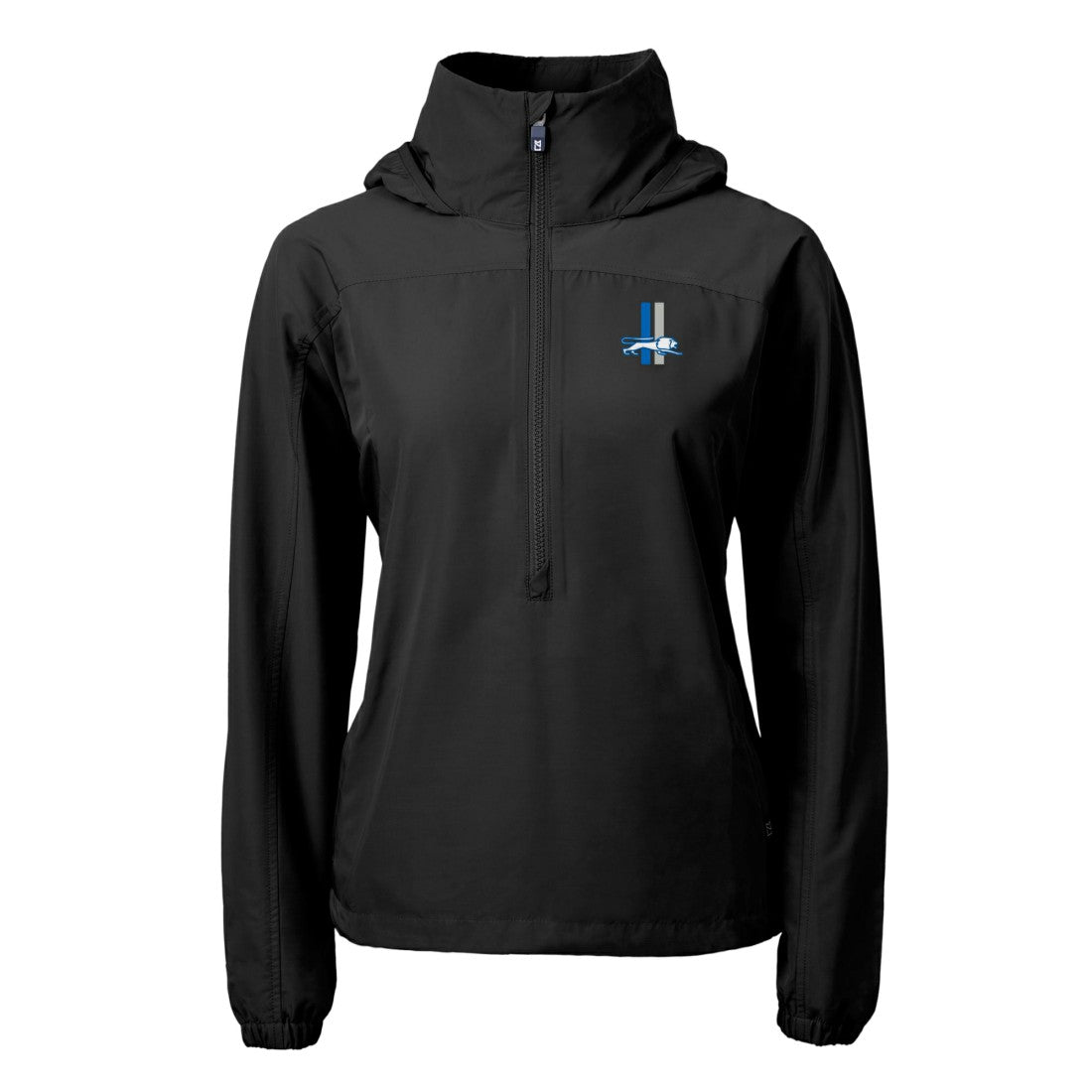 Detroit Lions Cutter & Buck Women's Charter Eco Recycled Half-Zip Hooded Anorak Jacket - Black sale