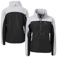 Indianapolis Colts Cutter & Buck Women's Charter Eco Recycled Half-Zip Hooded Anorak Jacket - Black on sale