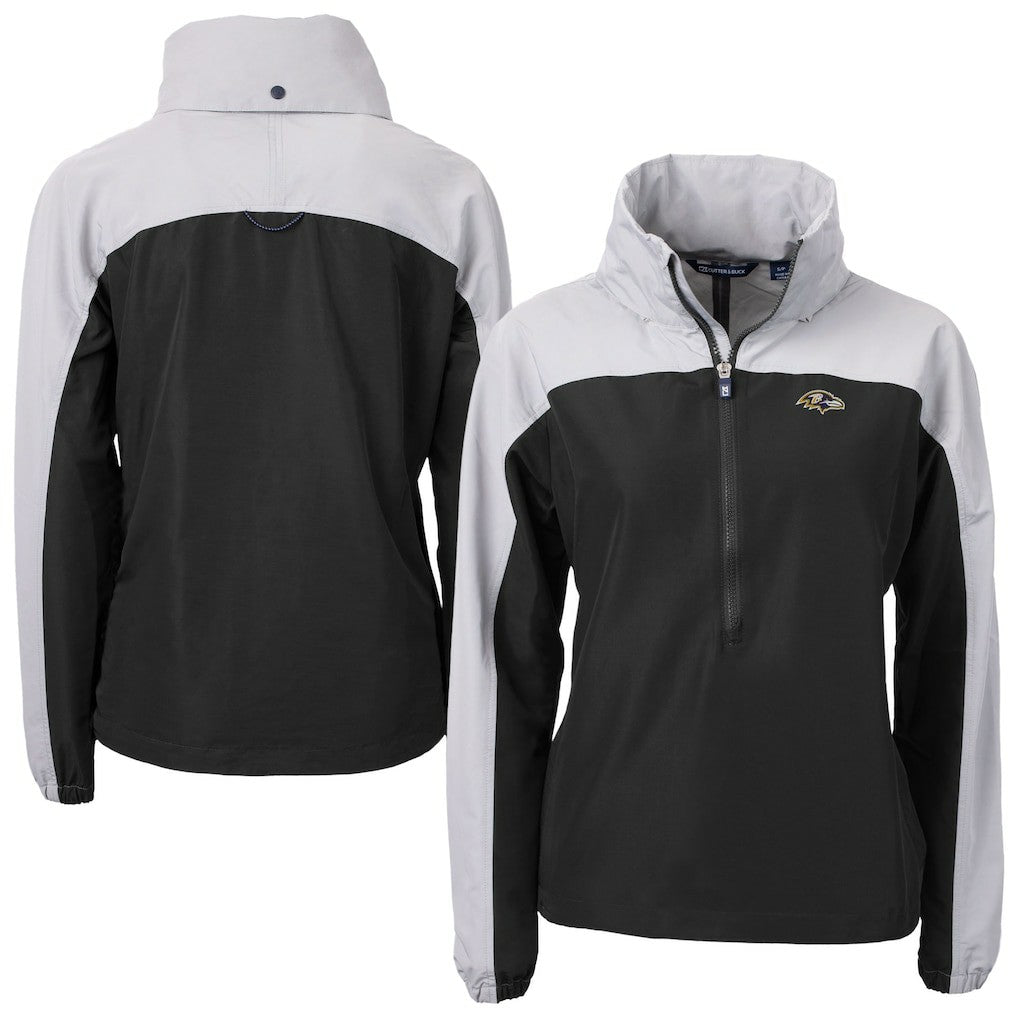 Baltimore Ravens Cutter & Buck Women's Charter Eco Recycled Half-Zip Hooded Anorak Jacket - Black discount