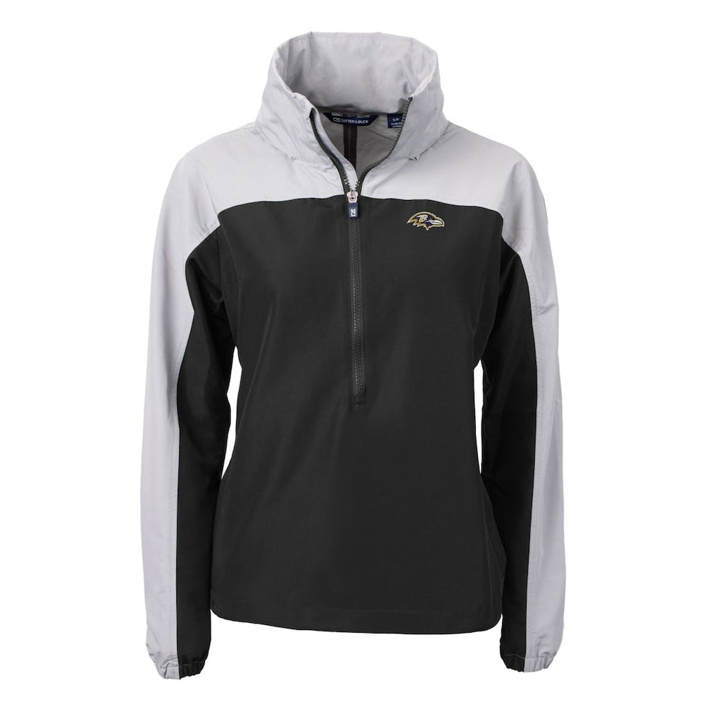 Baltimore Ravens Cutter & Buck Women's Charter Eco Recycled Half-Zip Hooded Anorak Jacket - Black discount