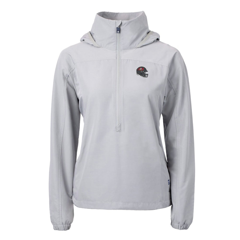 Tampa Bay Buccaneers Cutter & Buck Women's Charter Eco Recycled Half-Zip Hooded Anorak Jacket - Gray online