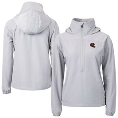 Washington Commanders Cutter & Buck Women's Charter Eco Recycled Half-Zip Hooded Anorak Jacket - Gray cheap