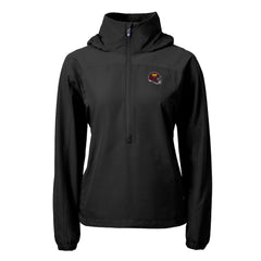 Washington Commanders Cutter & Buck Women's Charter Eco Recycled Half-Zip Hooded Anorak Jacket - Black sale
