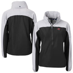 Tampa Bay Buccaneers Cutter & Buck Women's Charter Eco Recycled Half-Zip Hooded Anorak Jacket - Black outlet