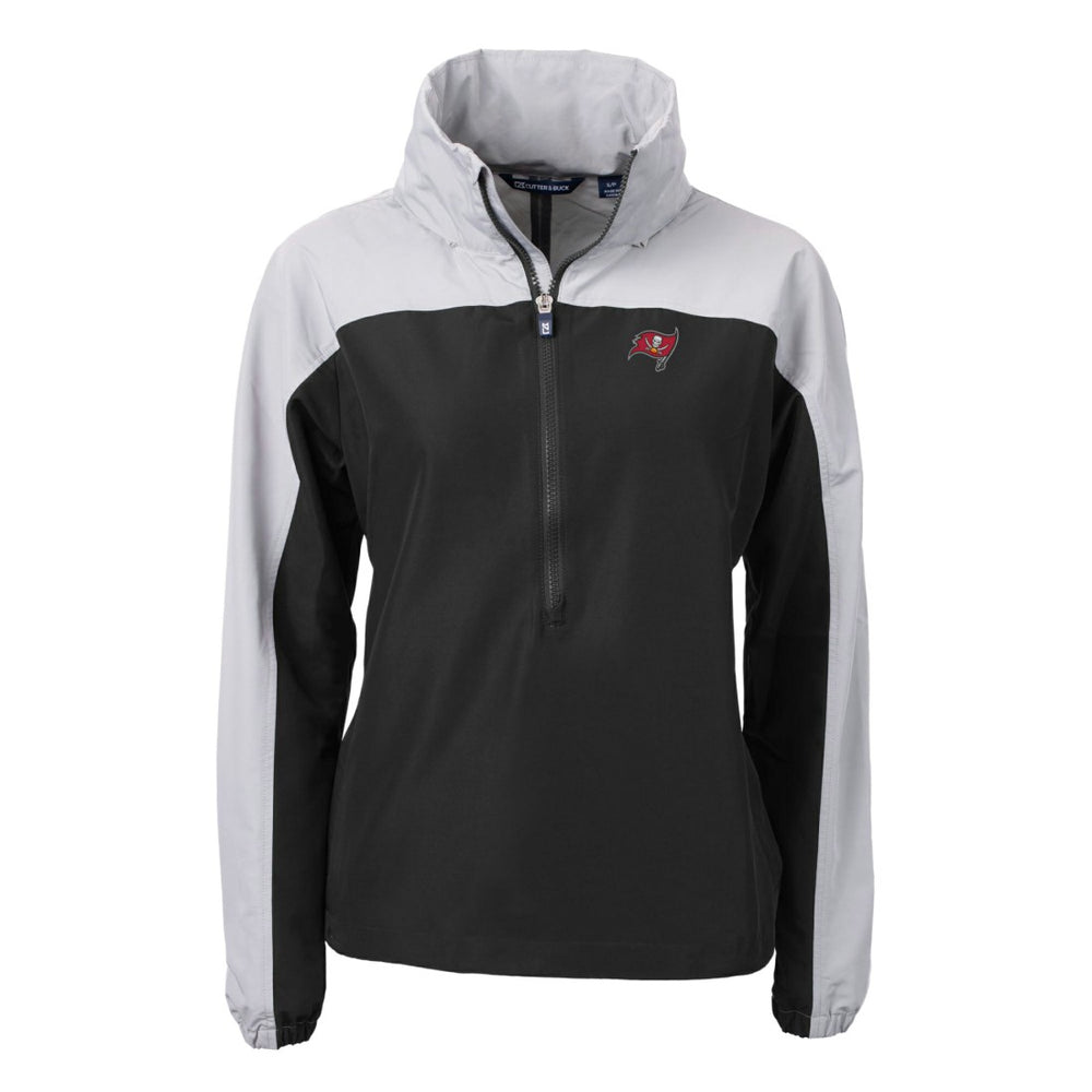 Tampa Bay Buccaneers Cutter & Buck Women's Charter Eco Recycled Half-Zip Hooded Anorak Jacket - Black outlet