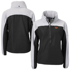 Washington Commanders Cutter & Buck Women's Charter Eco Recycled Half-Zip Hooded Anorak Jacket - Black cheap