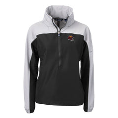 Washington Commanders Cutter & Buck Women's Charter Eco Recycled Half-Zip Hooded Anorak Jacket - Black for sale