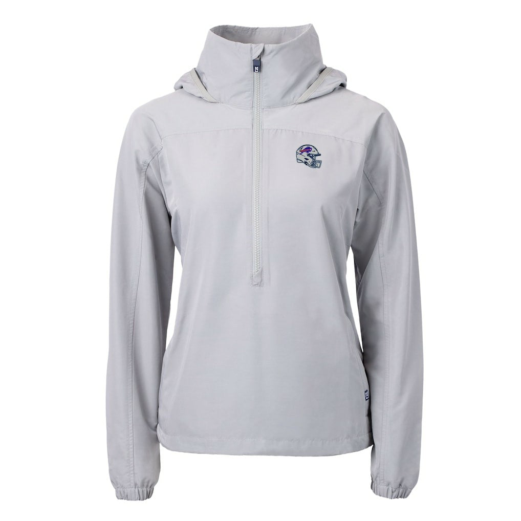 Buffalo Bills Cutter & Buck Women's Charter Eco Recycled Half-Zip Hooded Anorak Jacket - Gray outlet