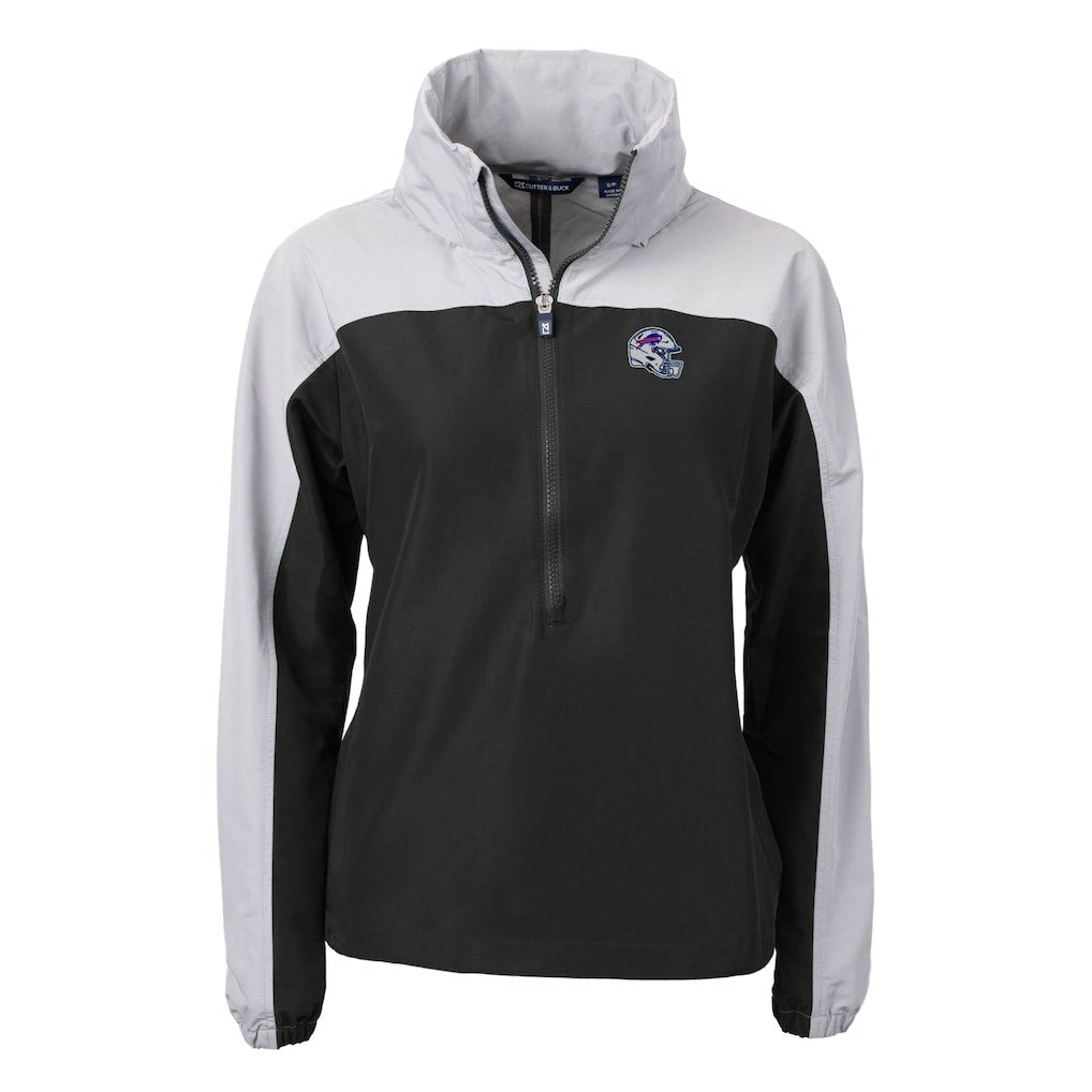 Buffalo Bills Cutter & Buck Women's Charter Eco Recycled Half-Zip Hooded Anorak Jacket - Black cheap