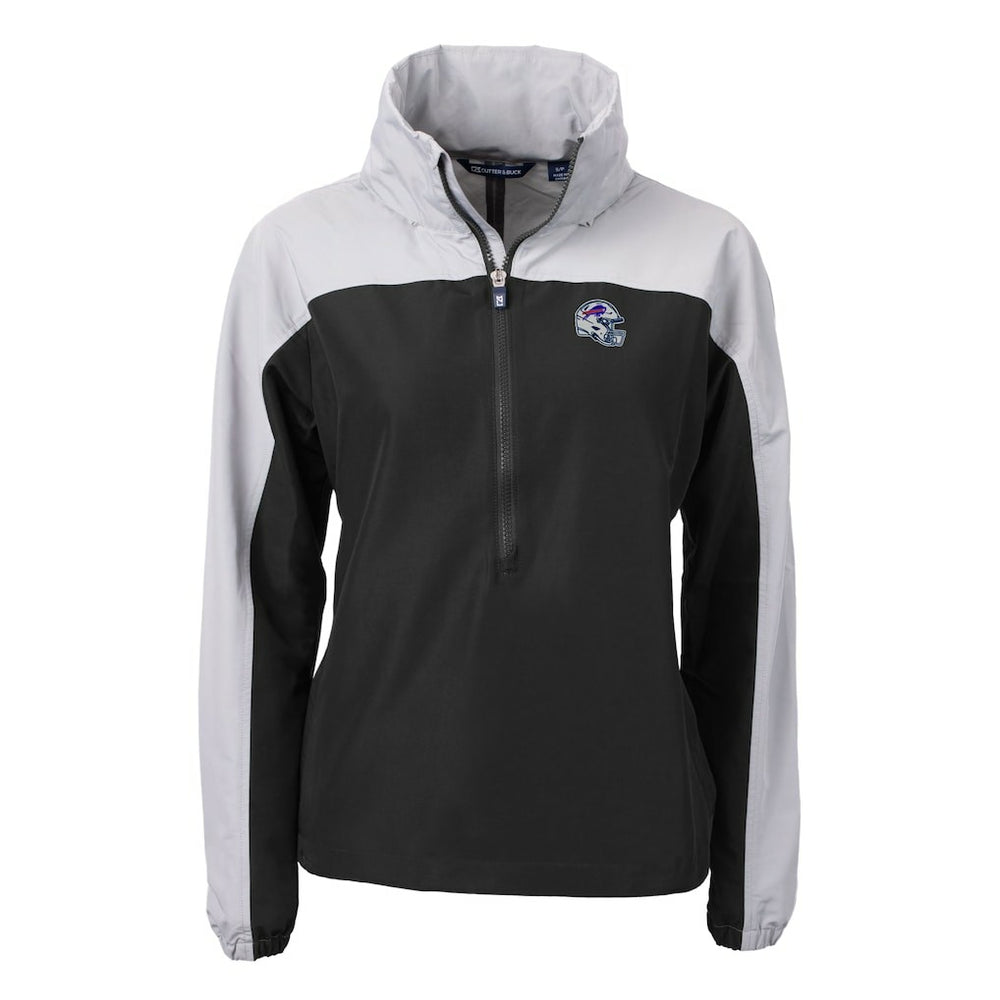 Buffalo Bills Cutter & Buck Women's Charter Eco Recycled Half-Zip Hooded Anorak Jacket - Black cheap