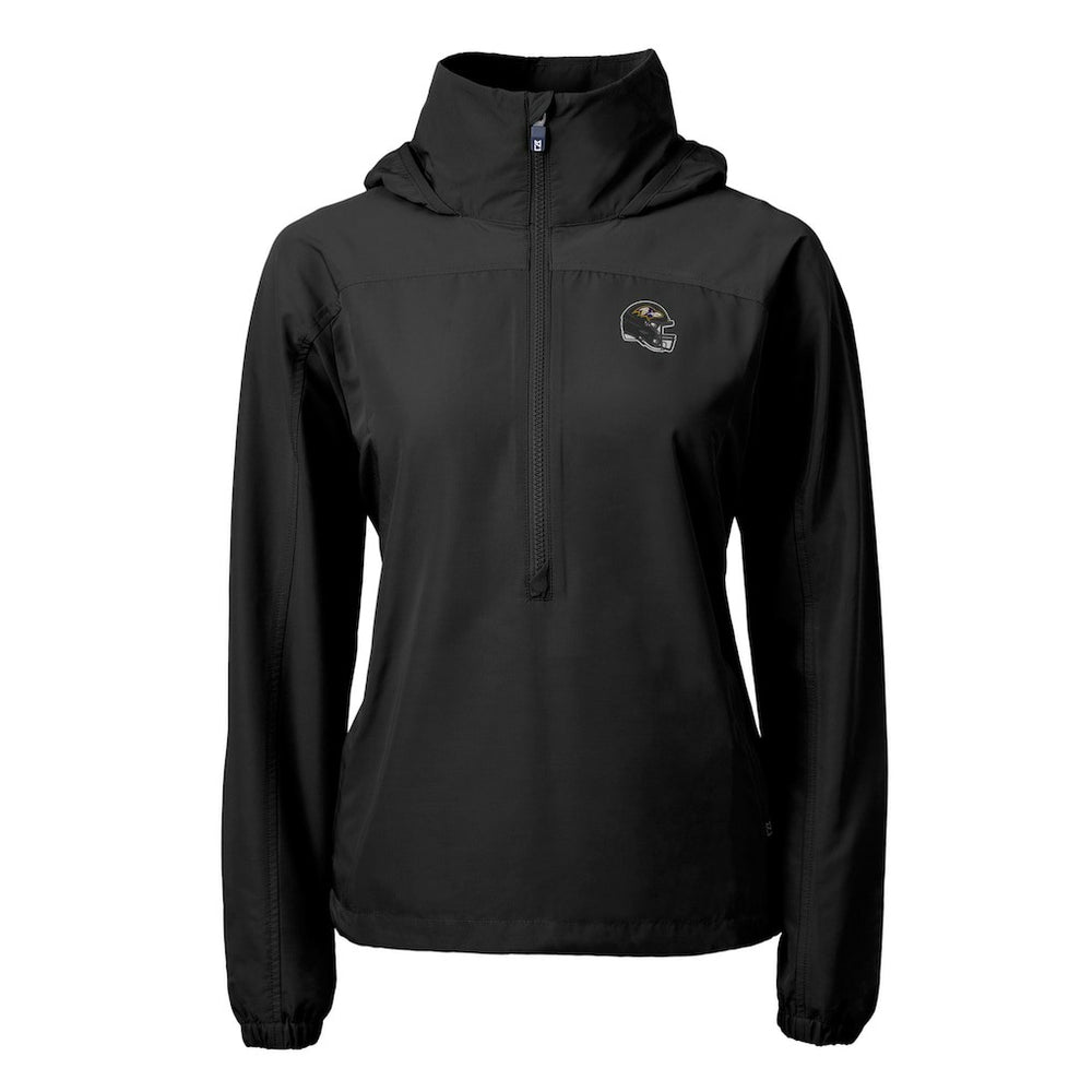 Baltimore Ravens Cutter & Buck Women's Charter Eco Recycled Half-Zip Hooded Anorak Jacket - Black online