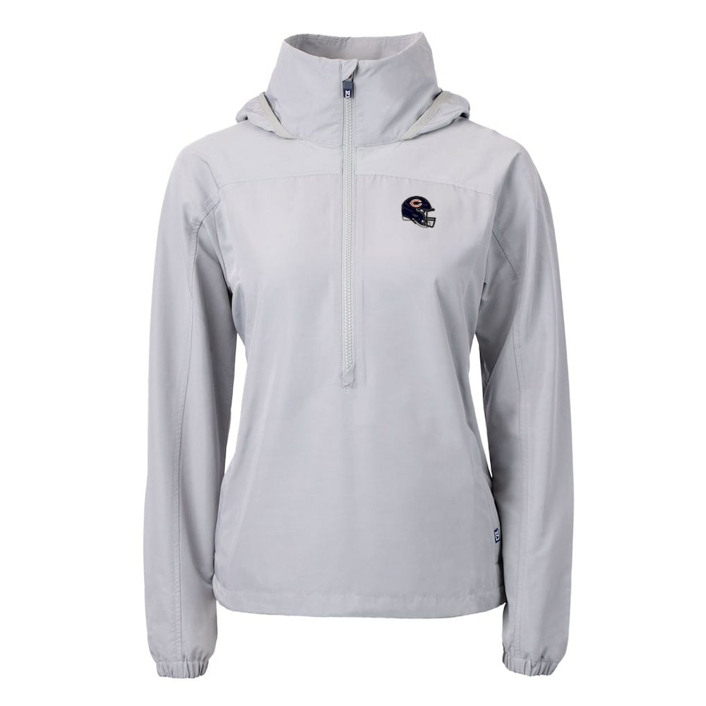 Chicago Bears Cutter & Buck Women's Charter Eco Recycled Half-Zip Hooded Anorak Jacket - Gray discount