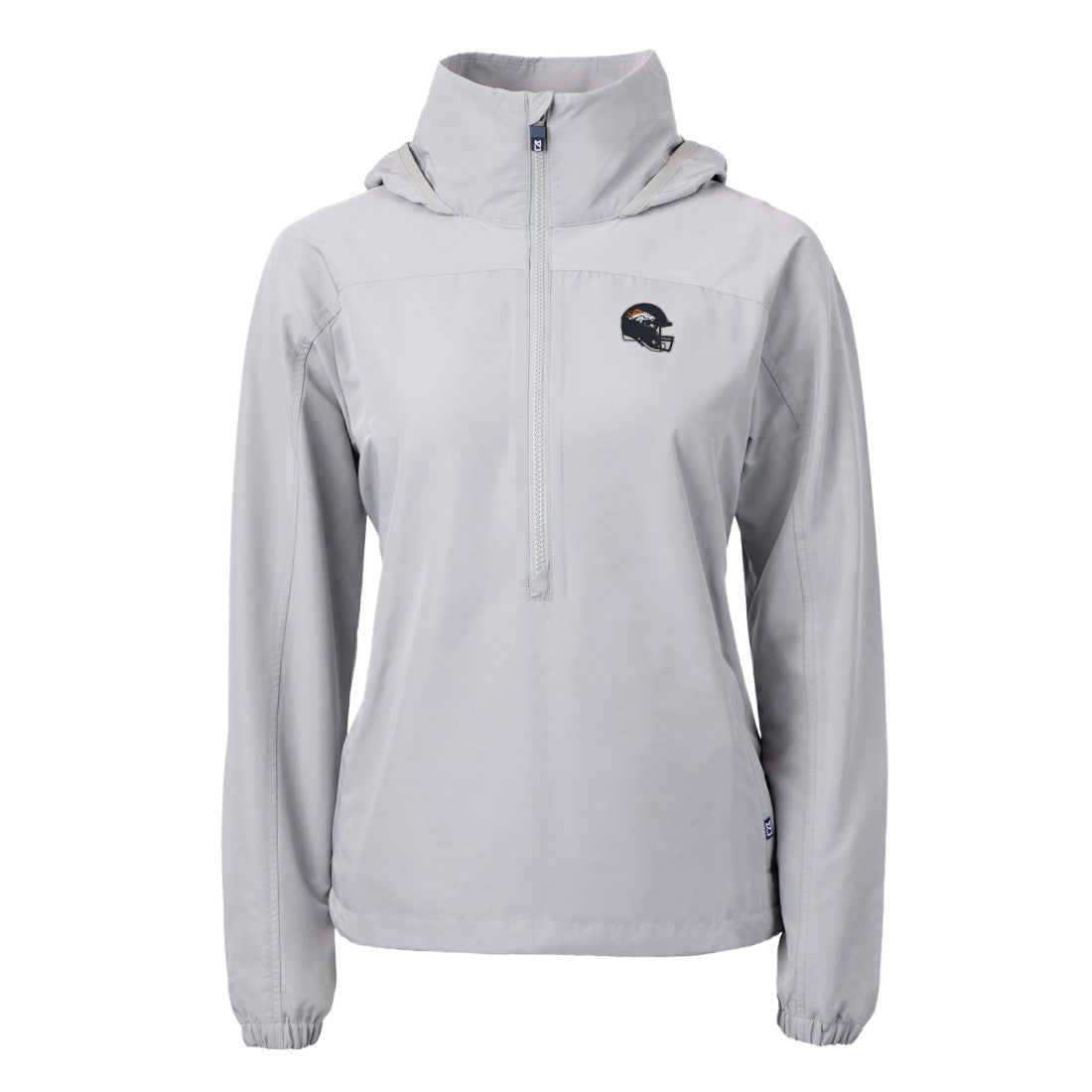 Denver Broncos Cutter & Buck Women's Charter Eco Recycled Half-Zip Hooded Anorak Jacket - Gray sale