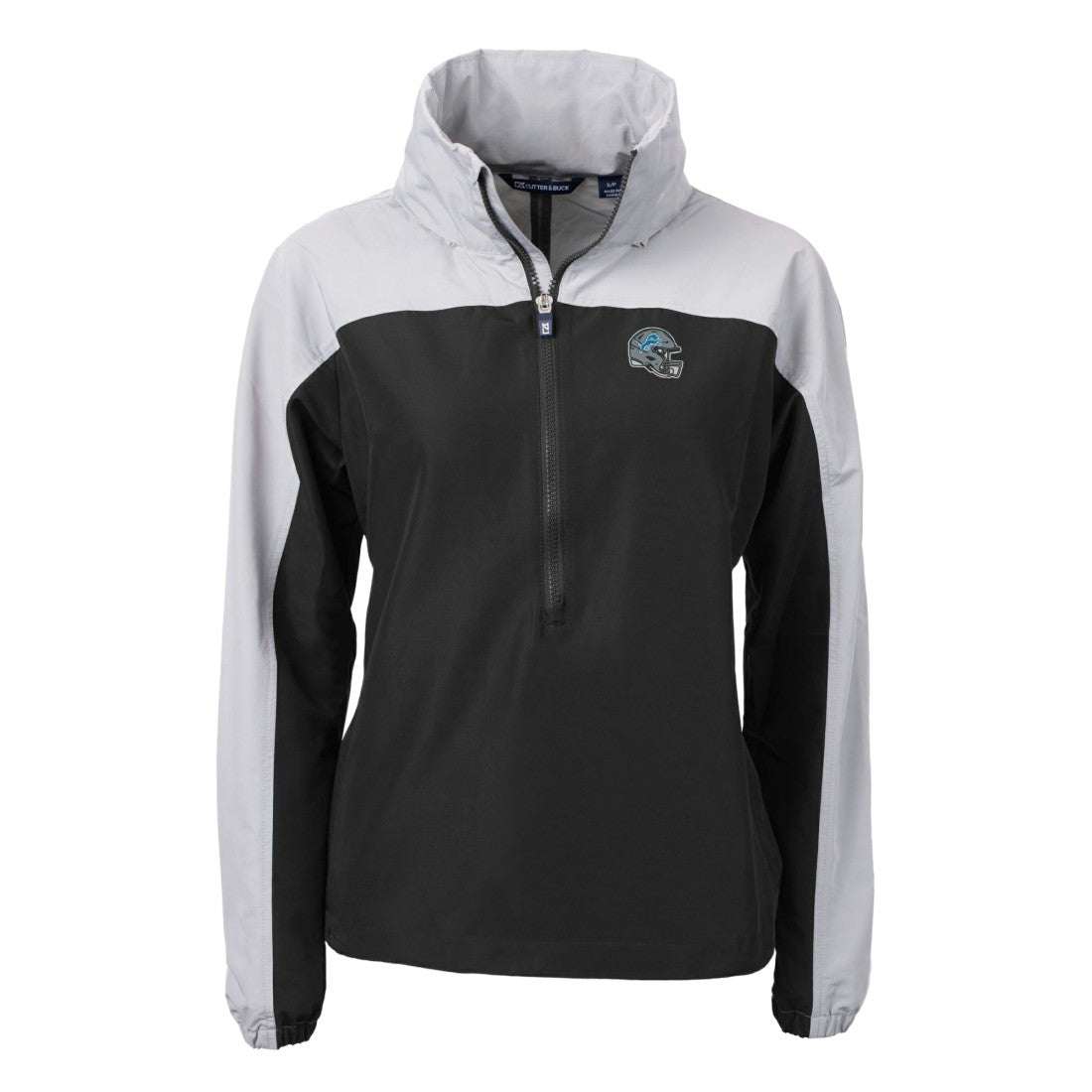 Detroit Lions Cutter & Buck Women's Charter Eco Recycled Half-Zip Hooded Anorak Jacket - Black discount