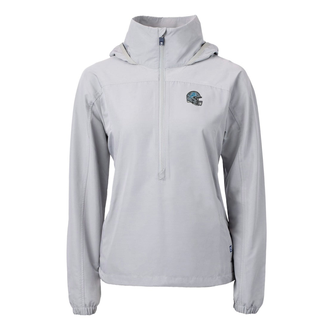 Detroit Lions Cutter & Buck Women's Charter Eco Recycled Half-Zip Hooded Anorak Jacket - Gray on sale
