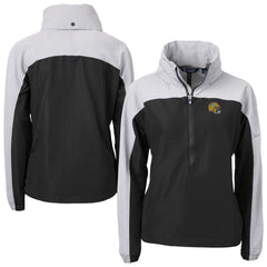Green Bay Packers Cutter & Buck Women's Charter Eco Recycled Half-Zip Hooded Anorak Jacket - Black cheap