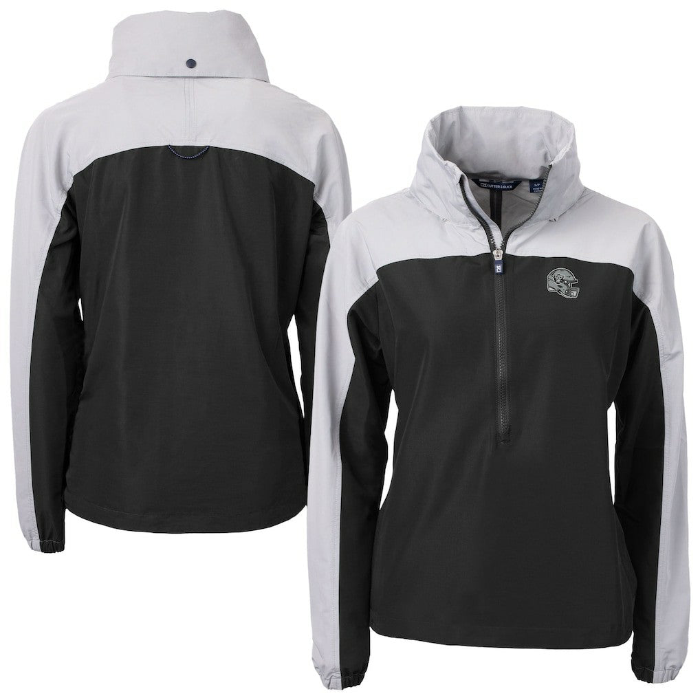Las Vegas Raiders Cutter & Buck Women's Charter Eco Recycled Half-Zip Hooded Anorak Jacket - Black discount