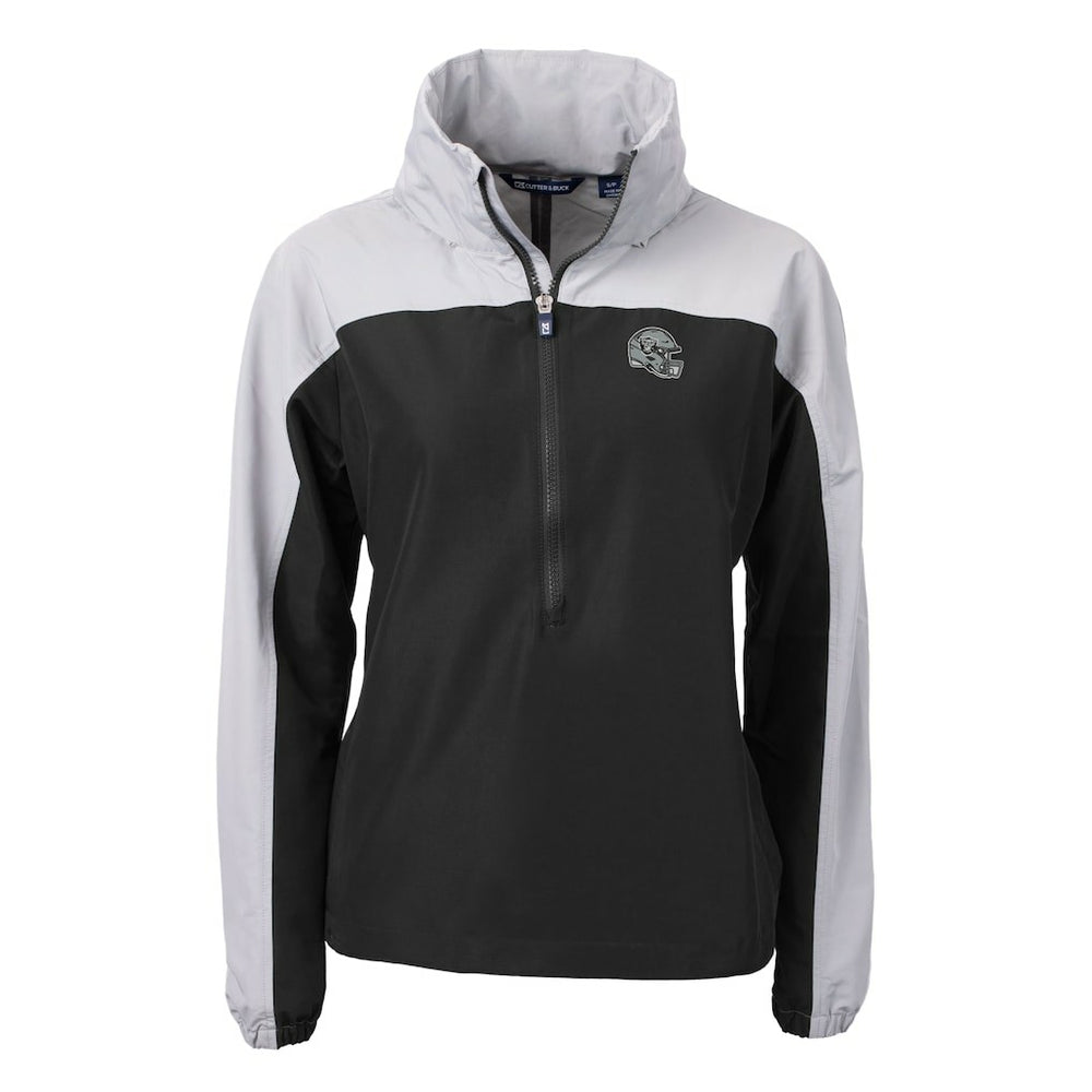 Las Vegas Raiders Cutter & Buck Women's Charter Eco Recycled Half-Zip Hooded Anorak Jacket - Black discount