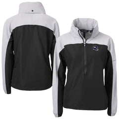 Minnesota Vikings Cutter & Buck Women's Charter Eco Recycled Half-Zip Hooded Anorak Jacket - Black on sale