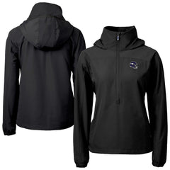 Minnesota Vikings Cutter & Buck Women's Charter Eco Recycled Half-Zip Hooded Anorak Jacket - Black for sale