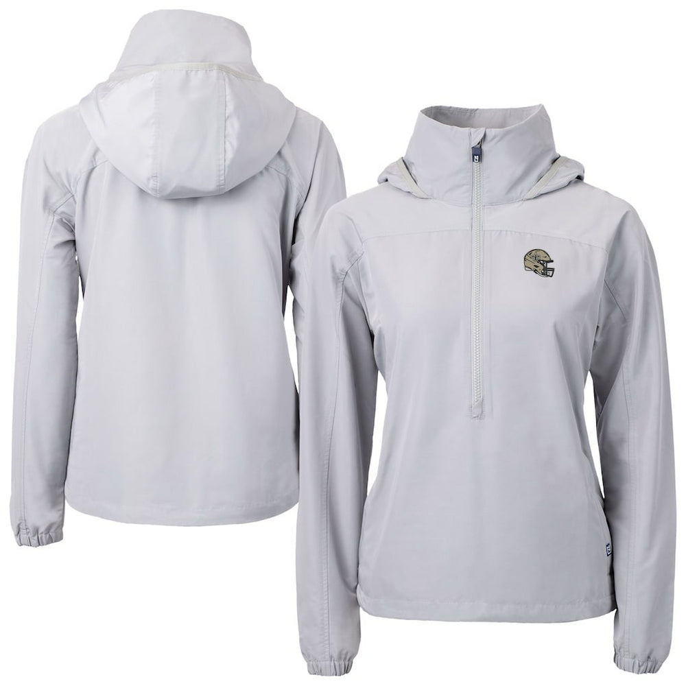 New Orleans Saints Cutter & Buck Women's Charter Eco Recycled Half-Zip Hooded Anorak Jacket - Gray online