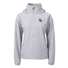 New Orleans Saints Cutter & Buck Women's Charter Eco Recycled Half-Zip Hooded Anorak Jacket - Gray online