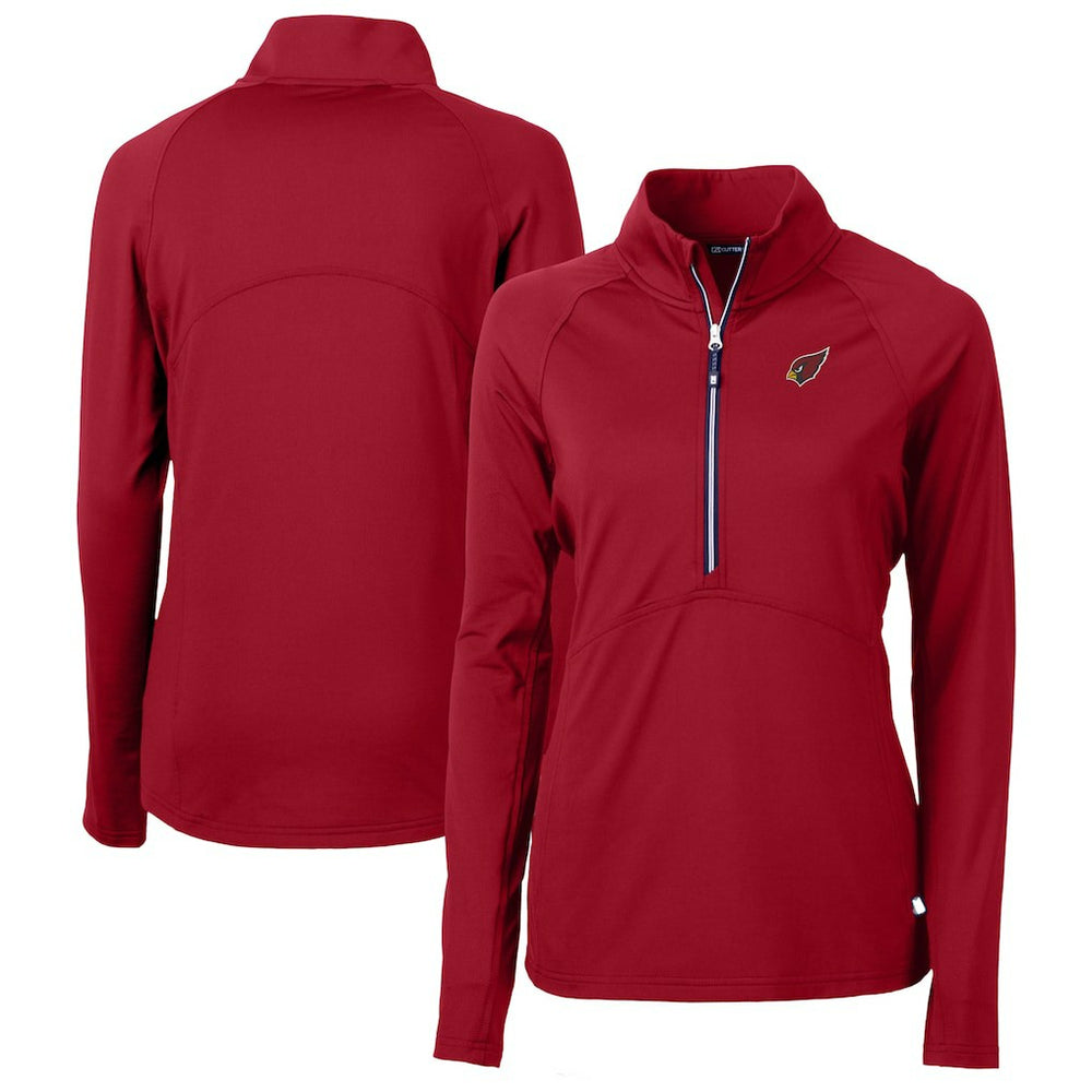 Arizona Cardinals Cutter & Buck Women's Adapt Eco Knit Stretch Recycled Raglan Half-Zip Top - Cardinal outlet