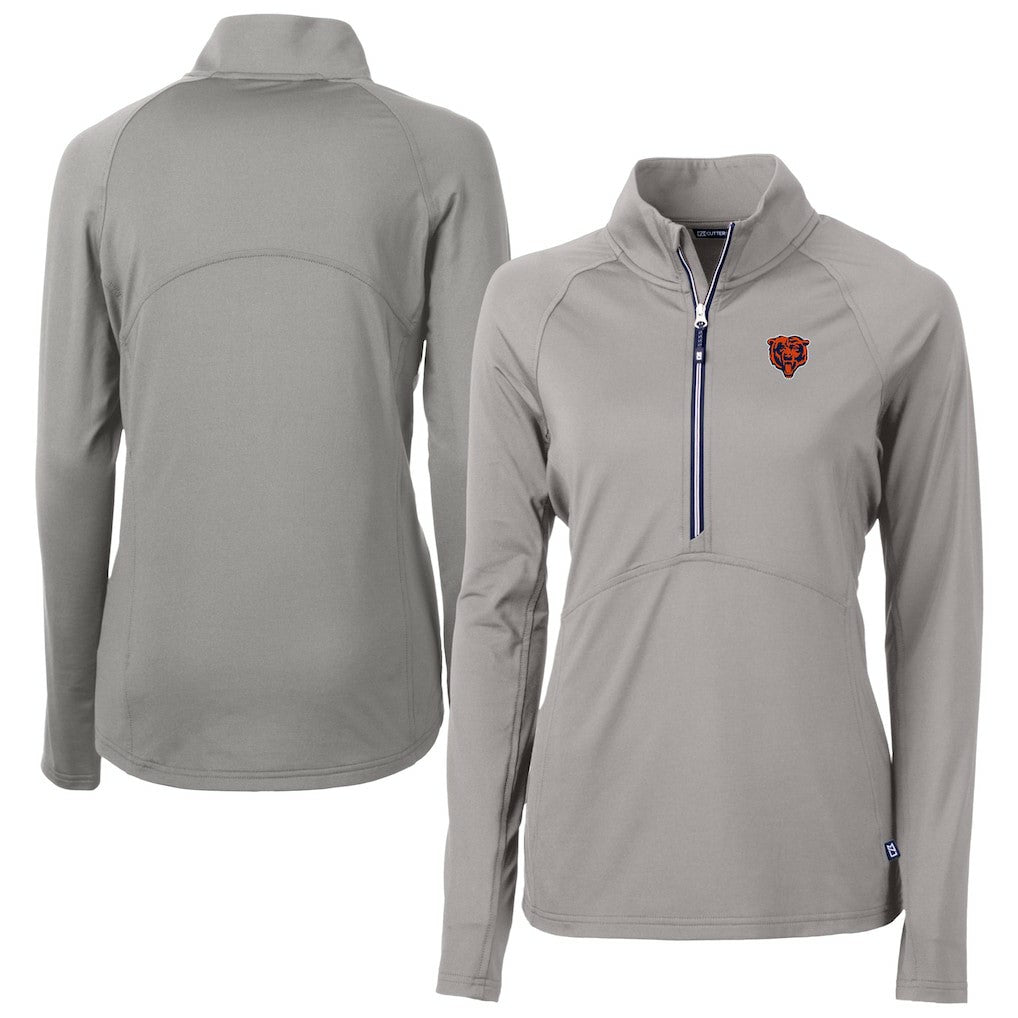Chicago Bears Cutter & Buck Women's Adapt Eco Knit Stretch Recycled Raglan Half-Zip Top - Gray discount