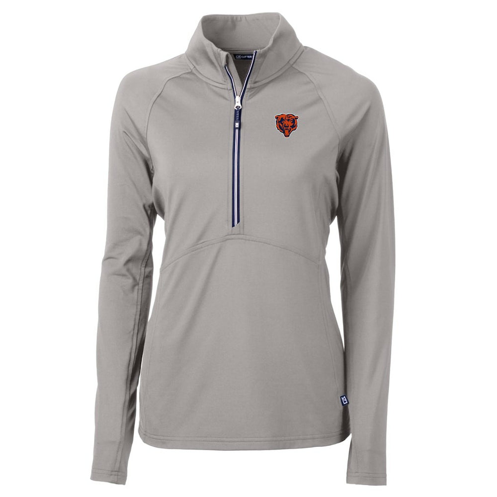 Chicago Bears Cutter & Buck Women's Adapt Eco Knit Stretch Recycled Raglan Half-Zip Top - Gray discount
