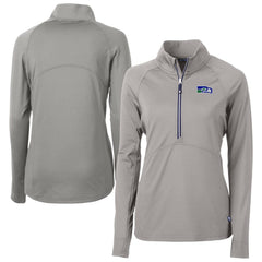 Seattle Seahawks Cutter & Buck Women's Historical Adapt Eco Knit Stretch Recycled Raglan Half-Zip Top - Gray sale