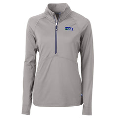 Seattle Seahawks Cutter & Buck Women's Historical Adapt Eco Knit Stretch Recycled Raglan Half-Zip Top - Gray sale