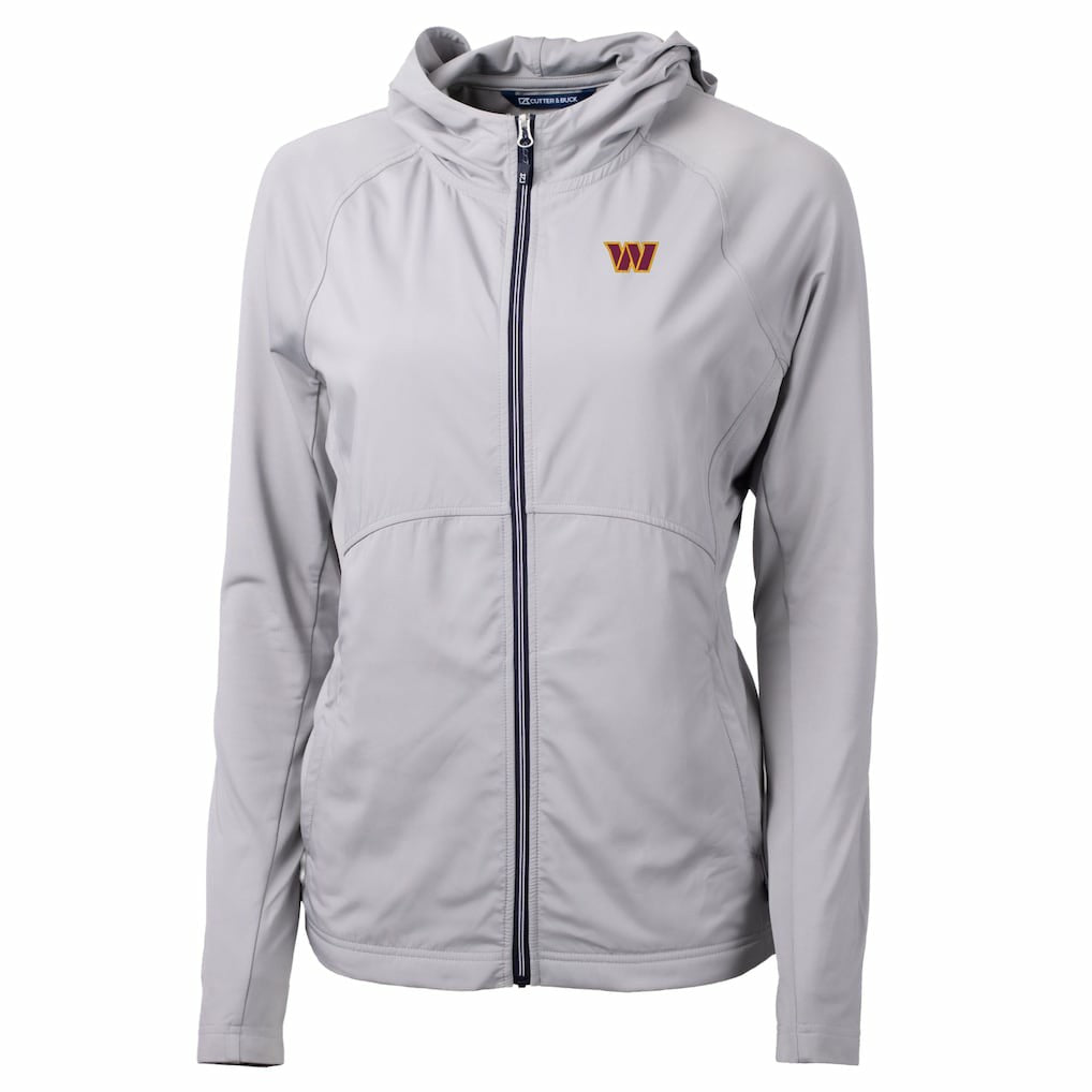 Washington Commanders Cutter & Buck Women's Primary Adapt Eco Knit Hybrid Recycled Full-Zip Jacket - Gray sale