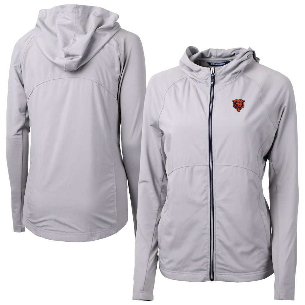 Chicago Bears Cutter & Buck Women's Adapt Eco Knit Hybrid Recycled Full-Zip Jacket - Gray online