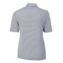 Denver Broncos Cutter & Buck Women's Virtue Eco Pique Stripe Recycled Quarter-Zip Top - Navy outlet