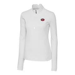 San Francisco 49ers Cutter & Buck Women's Traverse Stretch Quarter-Zip Pullover Top - White on sale