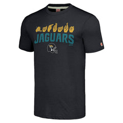 Jacksonville Jaguars Homage Unisex The NFL ASL Collection by Love Sign American Sign Language T-Shirt - Charcoal sale