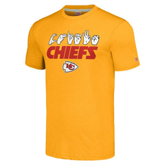 Kansas City Chiefs Homage Unisex The NFL ASL Collection by Love Sign American Sign Language T-Shirt - Gold for sale