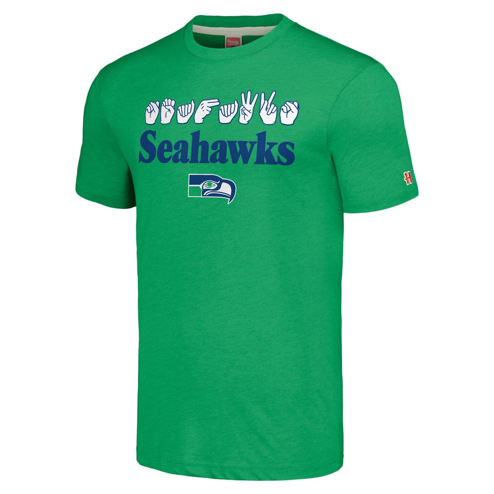 Seattle Seahawks Homage Unisex The NFL ASL Collection by Love Sign American Sign Language T-Shirt - Green sale