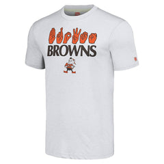 Cleveland Browns Homage Unisex The NFL ASL Collection by Love Sign American Sign Language T-Shirt - Ash sale